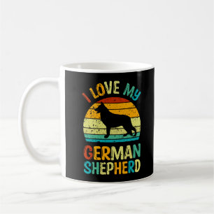 Mug J'aime mon berger allemand Chien bleu Brown couche