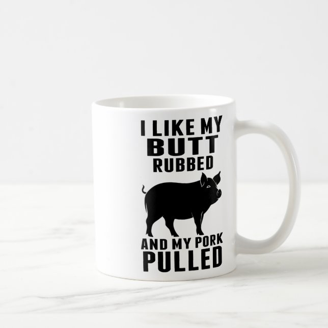 Mug J'Aime Mon Beurre Et Mon Porc Tiré Funny Bbq (Droite)