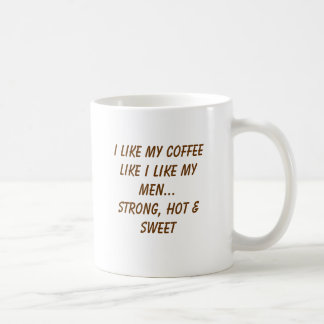 Mug J'aime mon café comme j'aime mes hommes… forts, h…