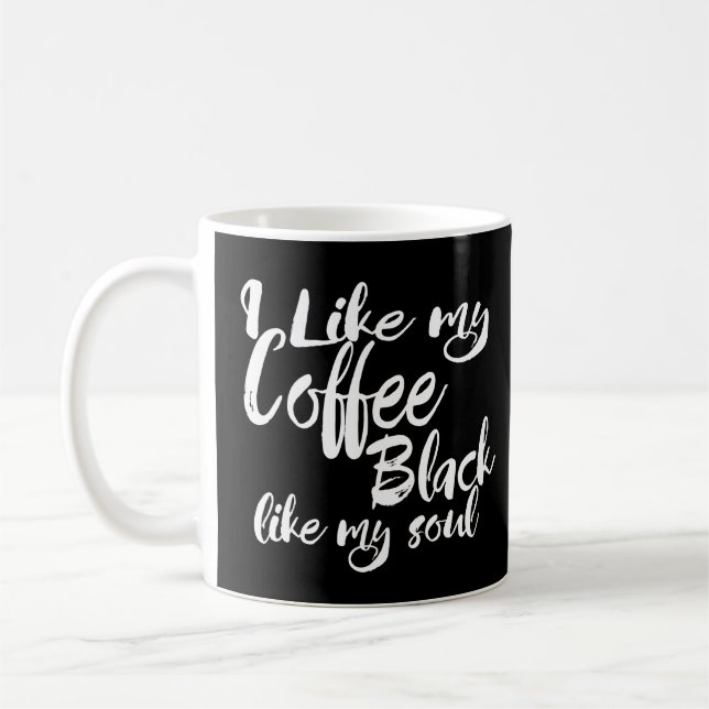 Mug J'Aime Mon Café Noir Comme Ma Typographie Soul (Gauche)