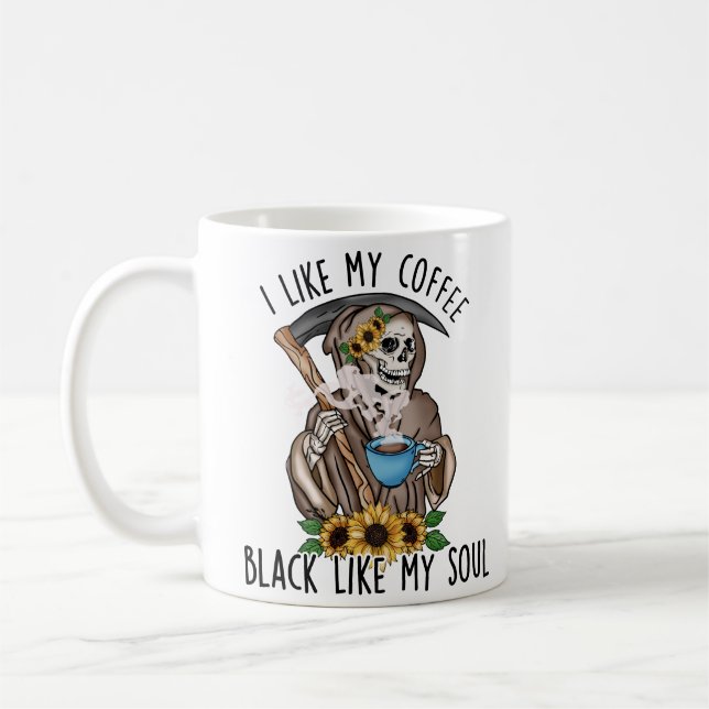 Mug j'aime mon café noir comme mon âme (Gauche)