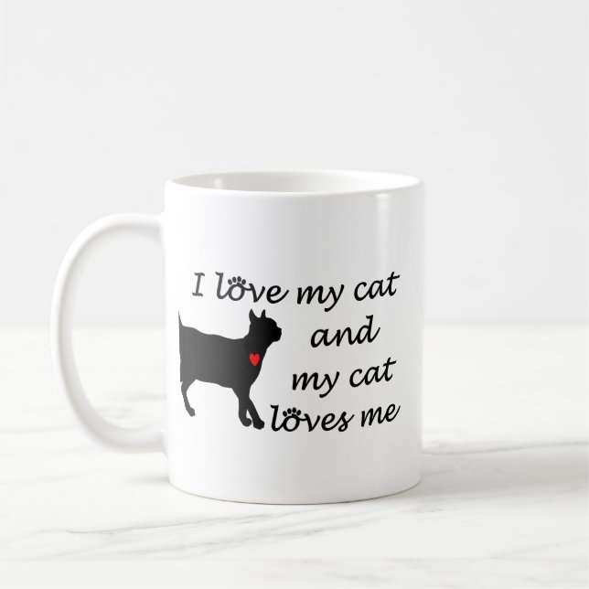 Mug J'aime mon chat et mon chat m'aime (Gauche)