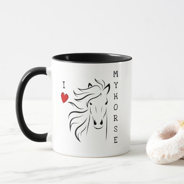 Mug J'aime Mon Cheval Graphique (Avec donut)