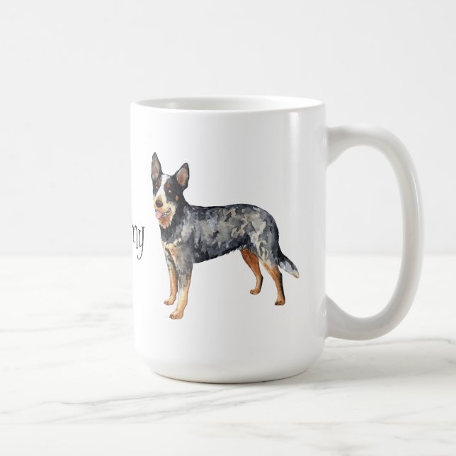 Mug J'aime mon chien australien de bétail (Droite)