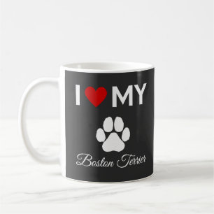 Mug J'aime mon chien Boston Terrier texte personnalisé