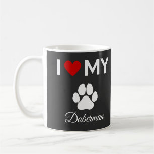 Mug J'aime mon chien Doberman texte personnalisé
