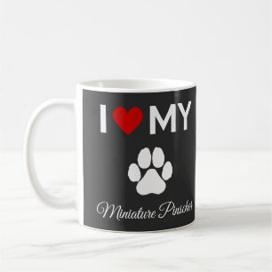 Mug J'aime mon chien Miniature Pinscher texte personna