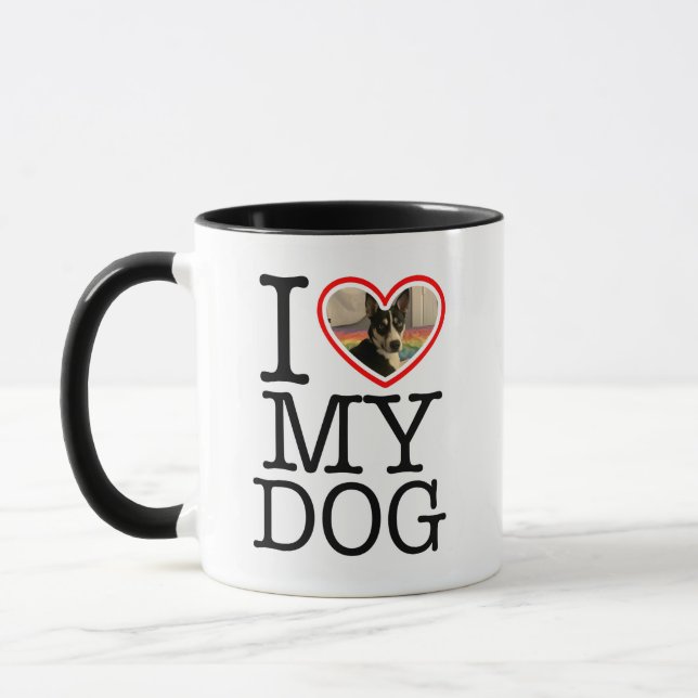 Mug J'aime mon chien personnalisé (Gauche)