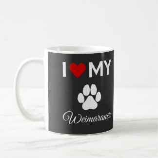 Mug J'aime mon chien Weimaraner texte personnalisé