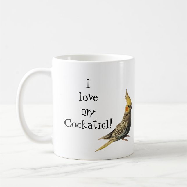 Mug J'aime mon Cockatiel (Gauche)