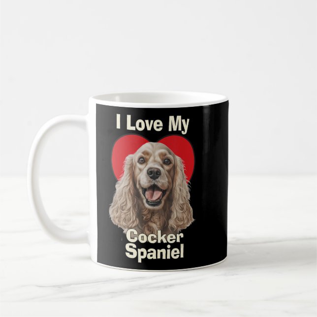 Mug J'Aime Mon Cocker Spaniel Chien Chien Chien (Gauche)