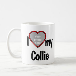 Mug J'Aime Mon Collie Joli Coeur Rouge Chien Photo