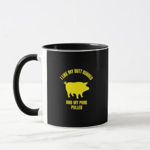 Mug J'aime mon cul frotté et mon porc tiré un barbec