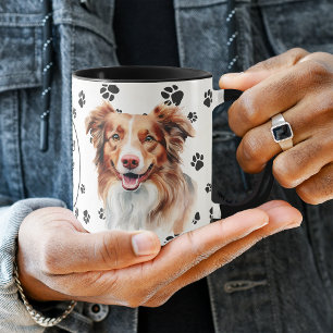 Mug J'aime mon Empreinte de patte de chien d'Australie