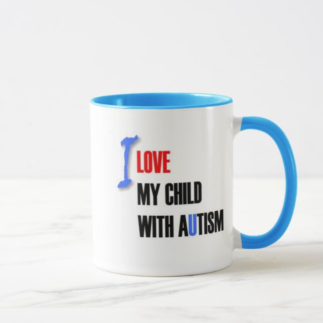 Mug J'aime mon enfant avec l'autisme - expert en (Droite)
