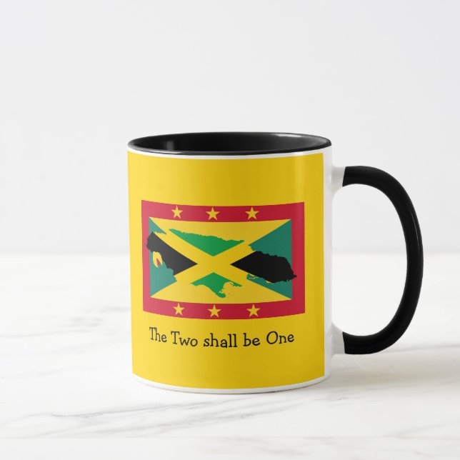 Mug J'Aime Mon...| Jamaïque | DRAPEAU DOUBLE Grenade | (Droite)