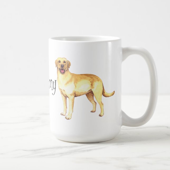 Mug J'aime mon laboratoire jaune (Droite)