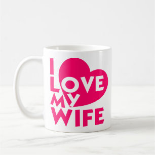 Mug J'aime mon message romantique d'amour d'épouse