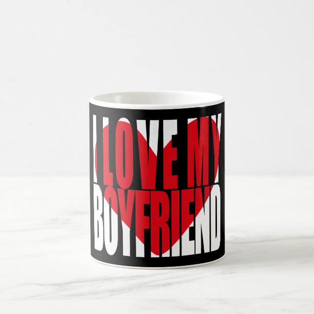 Mug J'aime mon petit ami Coeur rouge (Centre)