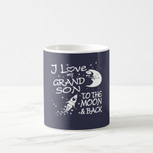 Mug J'aime mon petit-fils à la lune et au dos