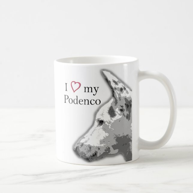 Mug j'aime mon podenco (Droite)