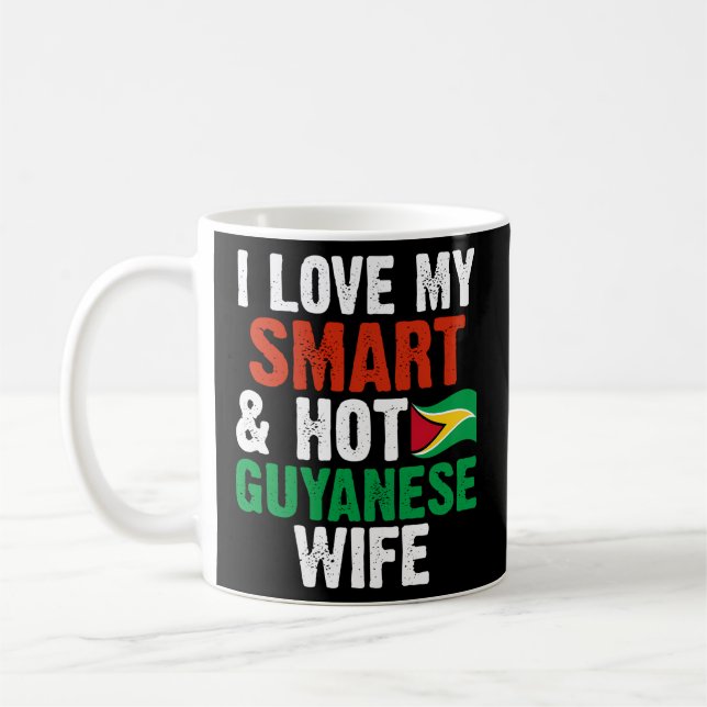 Mug J'Aime Mon Smart Hot Guyanese Mari Guyana (Gauche)