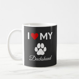 Mug J'aime mon texte personnalisé Dachshund