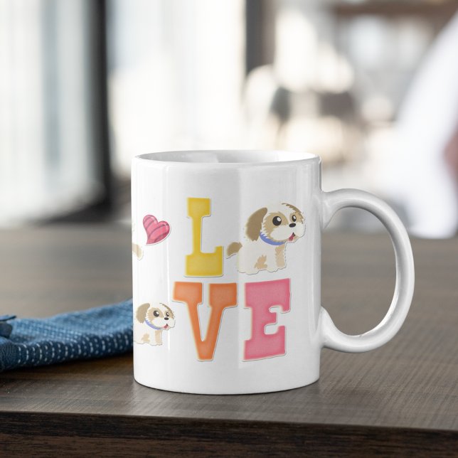 Mug J'aime mon tzu Chien Chien Chien Animaux Coeur Pou (Créateur téléchargé)
