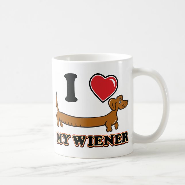 Mug J'aime mon Weiner - teckel (Droite)