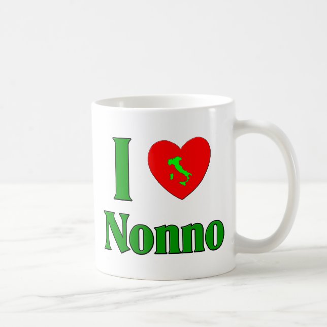 Mug J'aime Nonno (le grand-père italien) (Droite)