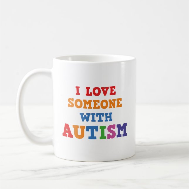 Mug J'Aime Quelqu'Un Avec Du Café Autisme (Gauche)