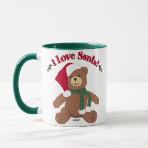 Mug J'aime Santa ! Ours en peluche de Noël