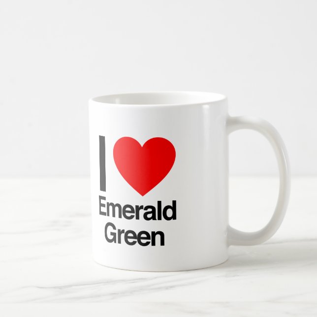 Mug j'aime vert émeraude (Droite)