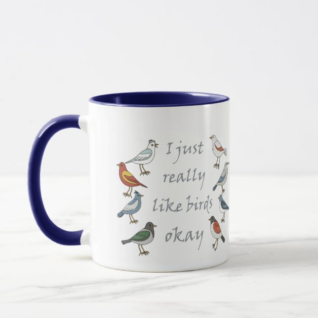 Mug J'Aime Vraiment Les Oiseaux OK T-Shirt Birdwatcher (Gauche)