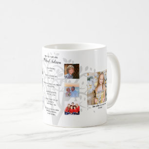 Mug Jalons d'anniversaire PHOTO COLLAGE Family Tree Ca