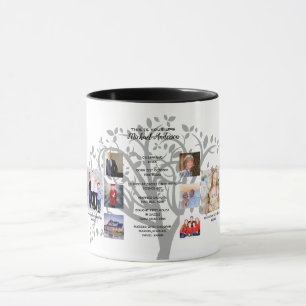 Mug Jalons d'anniversaire PHOTO COLLAGE Family Tree Ca