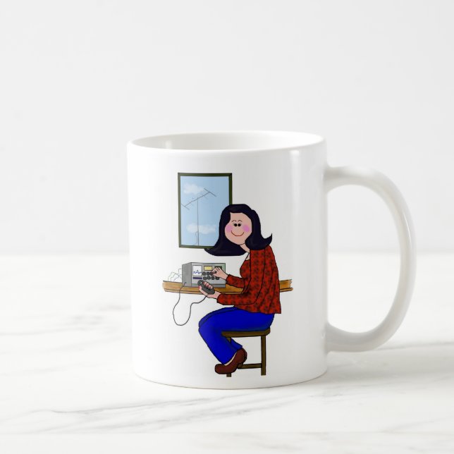 Mug Jambon femelle avec les cheveux noirs (Droite)