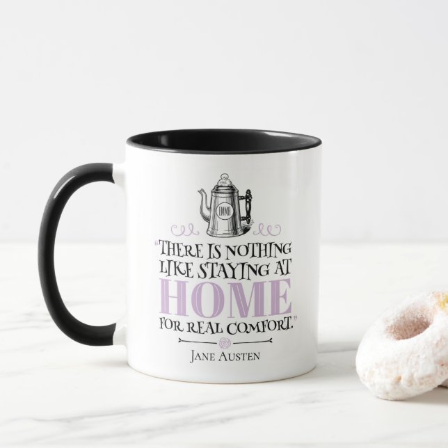 Mug Jane Austen - Séjour à la maison - Café Pot (Avec donut)