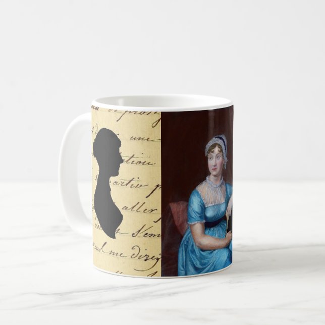 Mug Jane Austen, un cadeau pour les amateurs de livres (Devant gauche)
