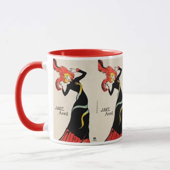 Mug Jane Avril de la danseuse Art nouveau par Toulouse (Gauche)