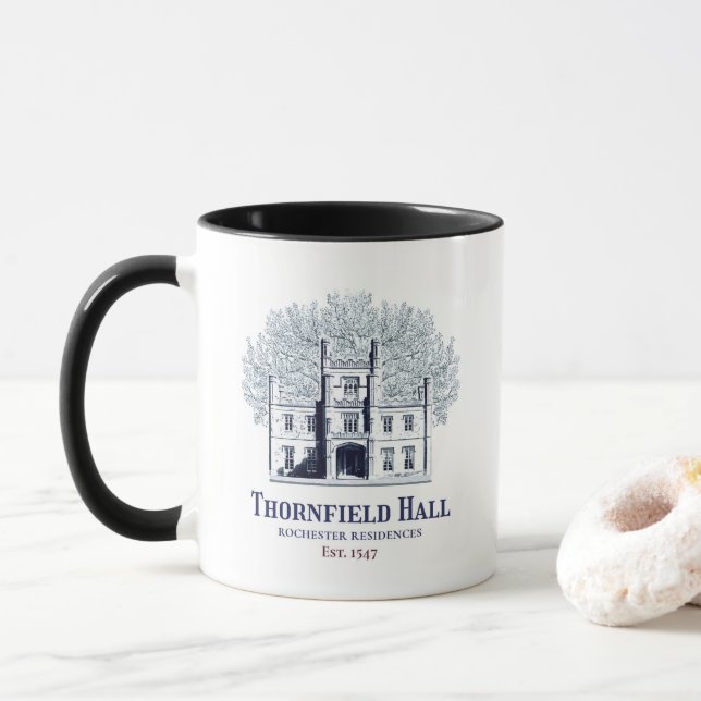 Mug Jane Eyre Thornfield Hall Rochester Résidences (Avec donut)