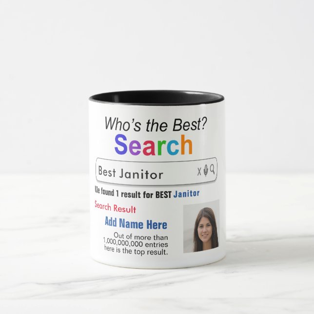 Mug Janitor - Drôle Meilleur sur mesure de recherche C (Centre)