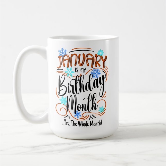 Mug Janvier Anniversaire Mois, Tout Le Mois, Boissons  (Gauche)