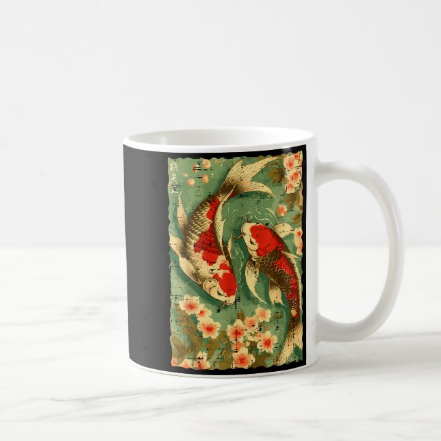 Mug Japanese Koi Fish Cherry Blossoms Sakura Art Men W (Droite)