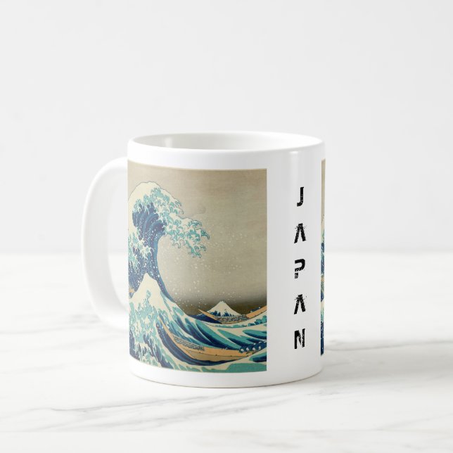 Mug Japon - Art japonais (Grande vague au large de Kan (Devant gauche)