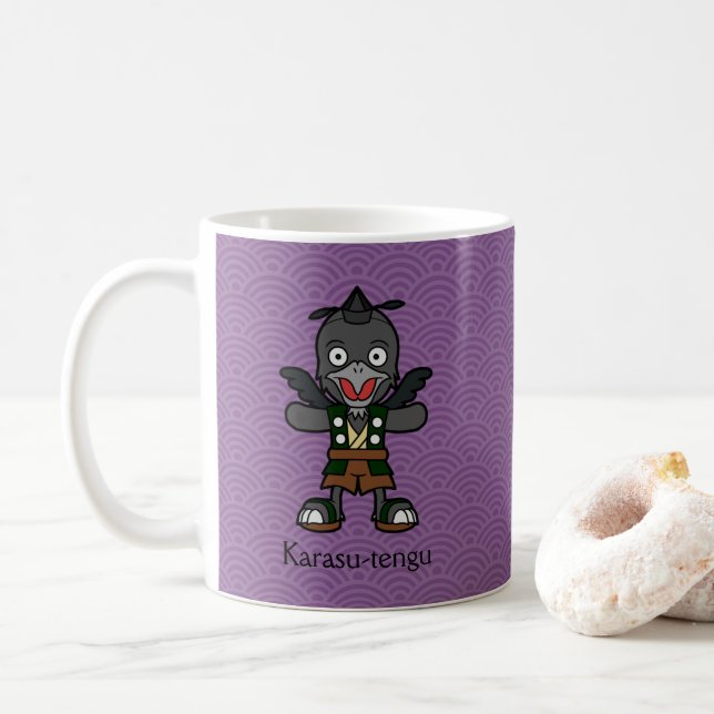 Mug Japonais Crow Tengu : Caricature Yokai (Avec donut)