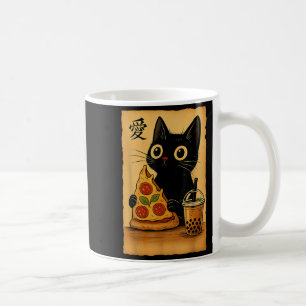 Mug Japonais Kawaii Anime Chat Pizza A Tea Cat Manger 