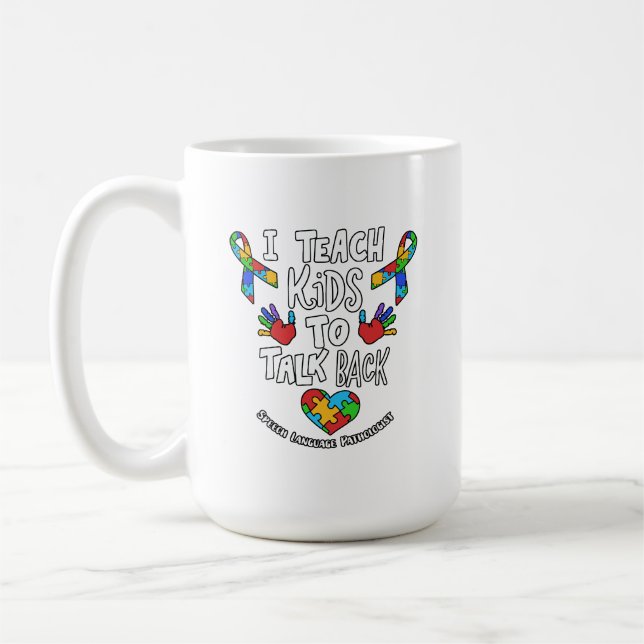 Mug J'Apprends Aux Enfants À Parler De La Thérapie Lin (Gauche)