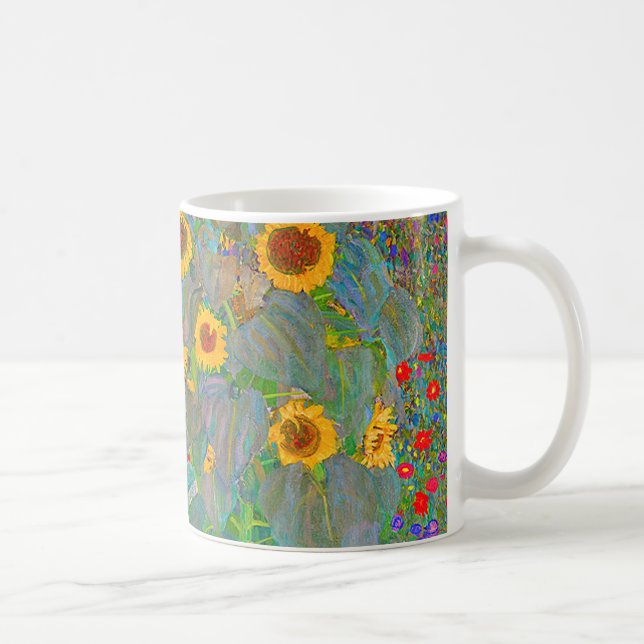 Mug Jardin agricole de Gustav Klimt avec tournesols (Droite)