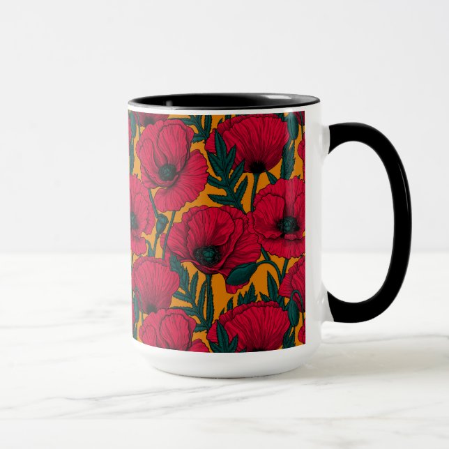 Mug Jardin aux coquelicots rouges (Droite)